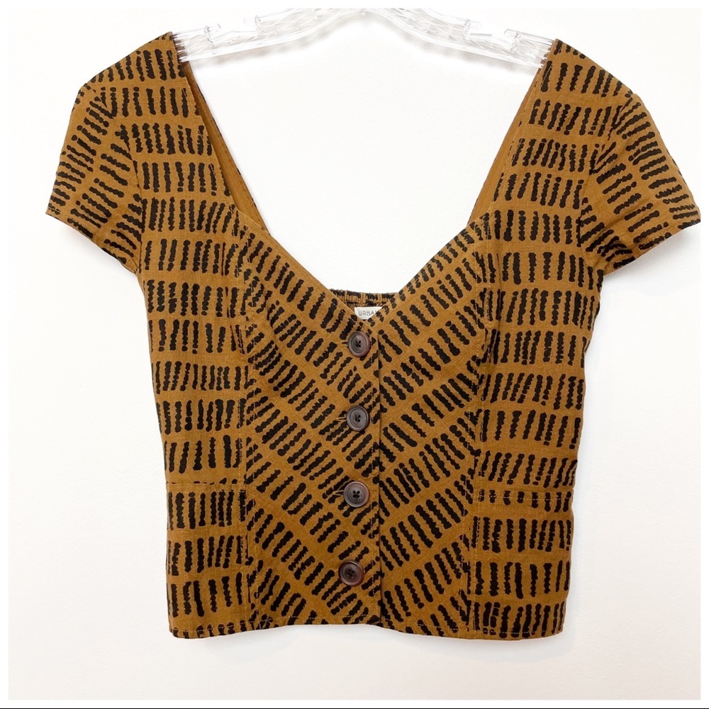 Urban Outfitters Brown Motif Crop Top NWT